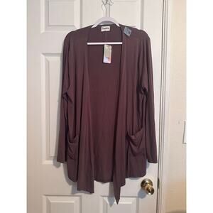 Towncat Brown Cardigan  Size XL - NWT with Pockets Closet Staple Basic Solid